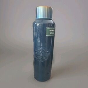 Starbucks 2022 Dark Green Recycled Glass Water Bottle Tumbler 22oz Twist Lid NEW